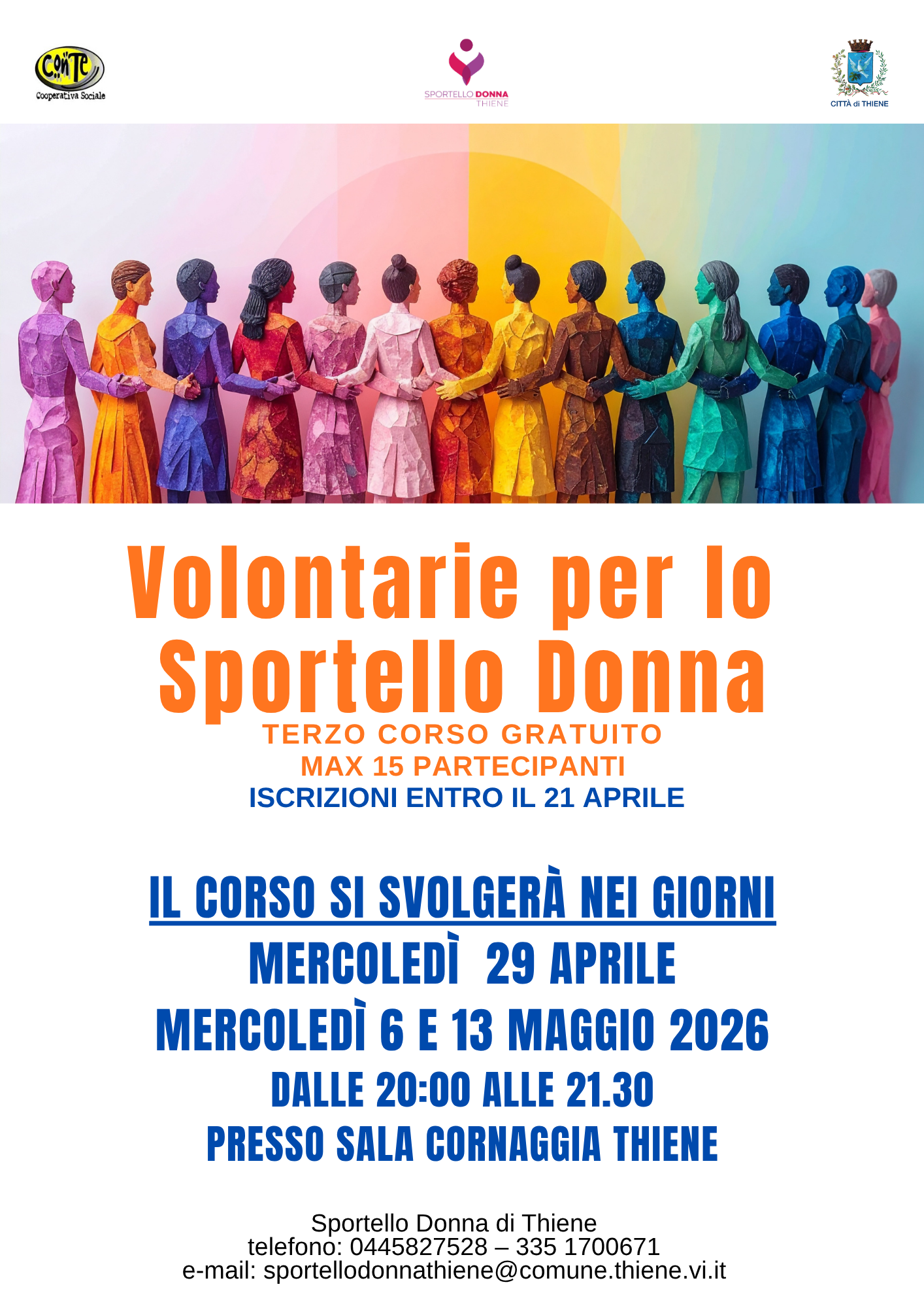 locandina corso volontarie Sportello Donna