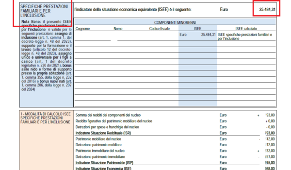 dettaglio attestazione isee 2026